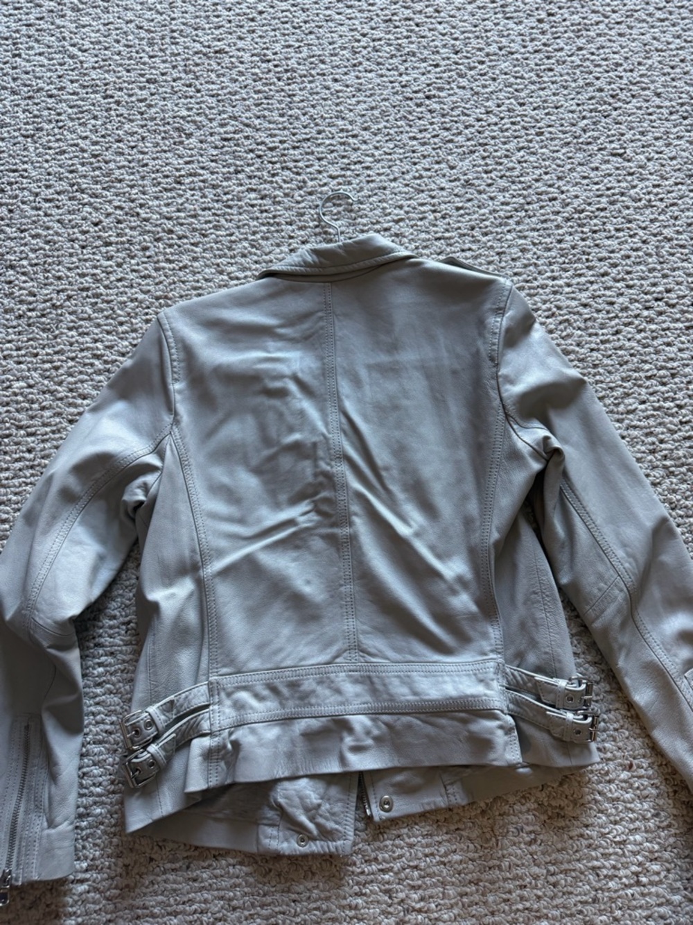 Rebecca Taylor Light Gray Leather Moto Jacket - Picture 2 of 2